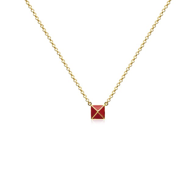 Enamel pyramid one stud Necklaces