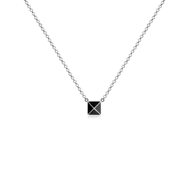 Enamel pyramid one stud Necklaces