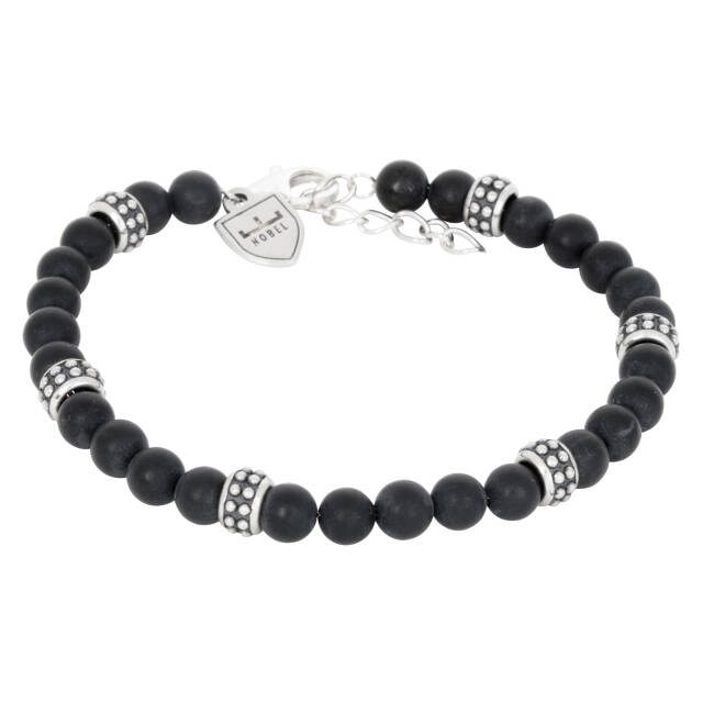 Silver/beadsBracelets Onyx. 19,5+3cm