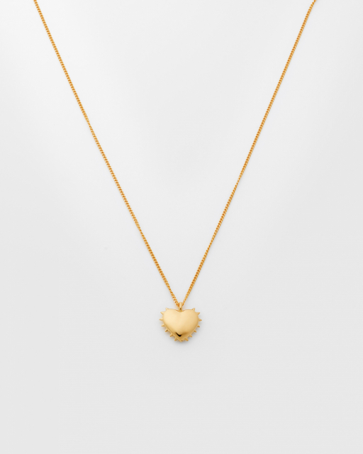 True Love Spike Heart Necklaces Gold