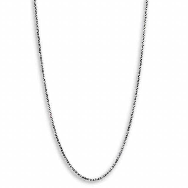 SilverNecklace Oxiderat flätat 50+5cm