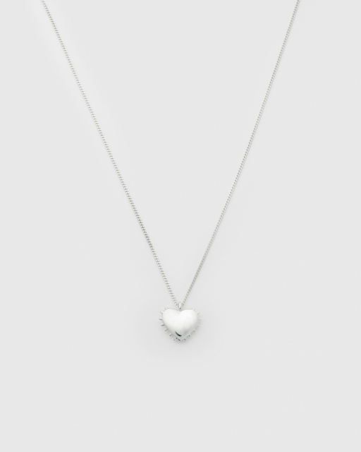 True Love Spike Heart Necklaces Silver