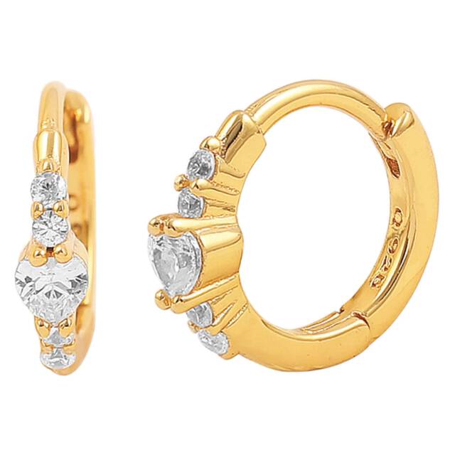 Heart hoops Earrings Gold