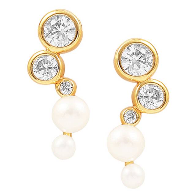Agnes pearl stickers Earrings Gold