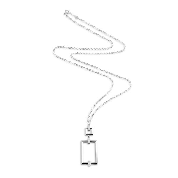 Detail Square Grand Necklaces silver 90 cm