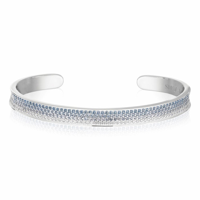 Feline Concavo - med zirkoner i blå och vit gradient Bracelets