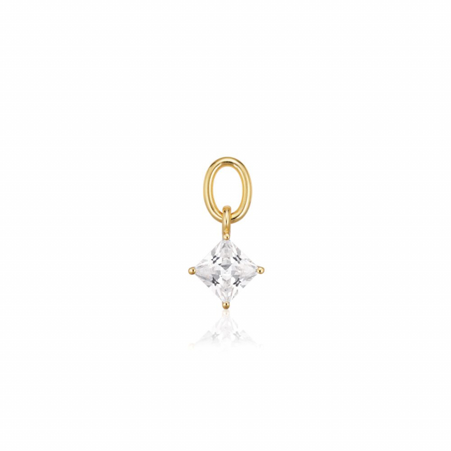 Charm Lati Quattro - 18k Goldpläterad, med vita zirkoner Hoop