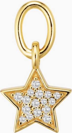 Charm Stella  - 18k Goldpläterad, med vita zirkoner Hoop 