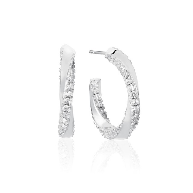 FERRARA CREOLO MEDIO Earring White Zirkoner (silver)