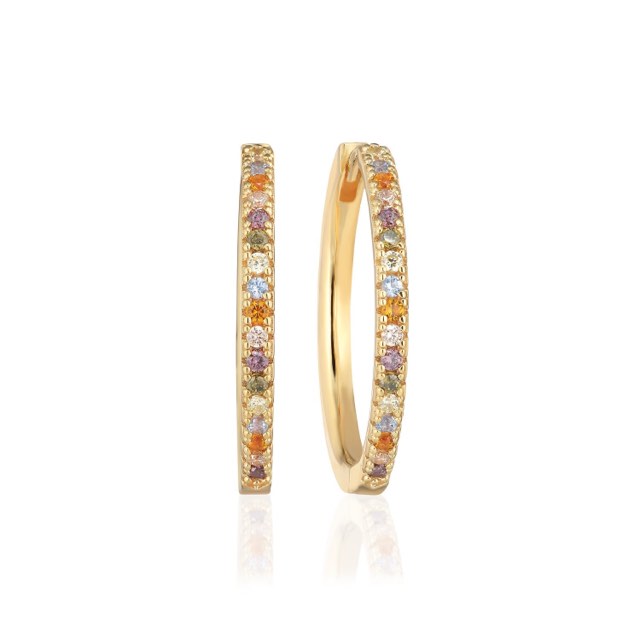 ELLERA X-GRANDE Earring Multi-coloured Zircons (Gold)