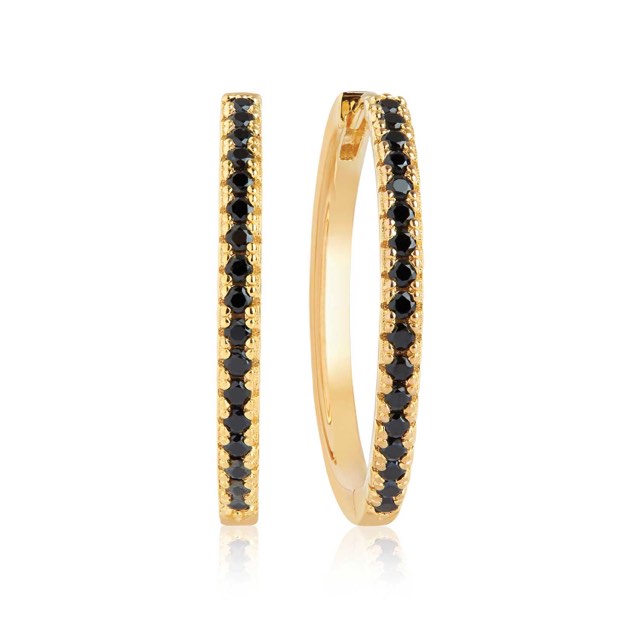 ELLERA X-GRANDE Earring  Black Zirkoner (Gold)