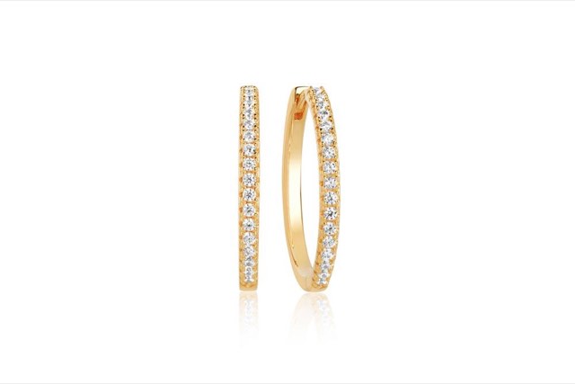 ELLERA X-GRANDE Earring White Zirkoner (Gold)
