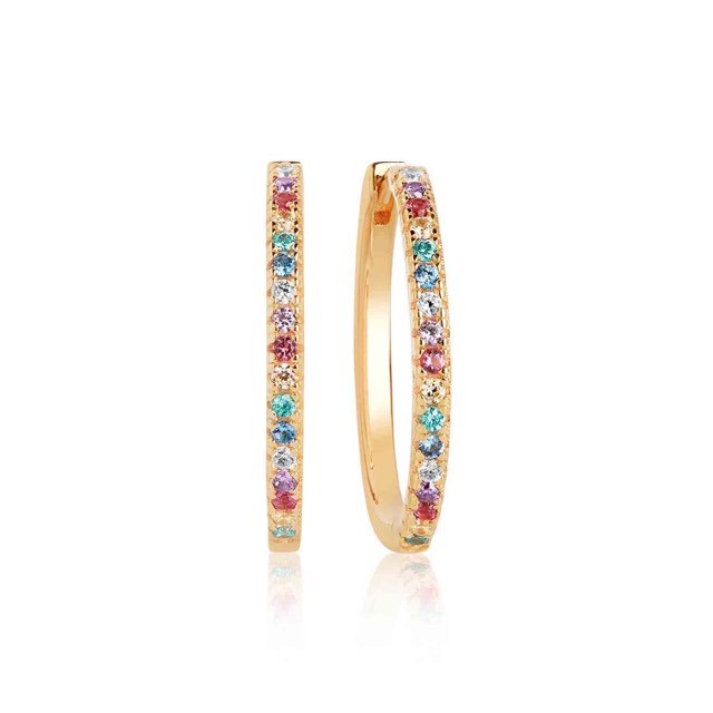 ELLERA X-GRANDE Earring Multi-coloured Zircons (Gold)
