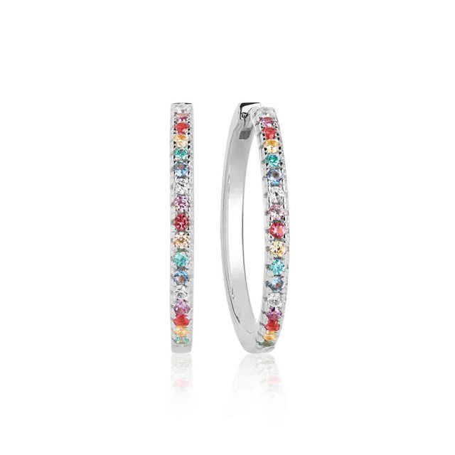 ELLERA X-GRANDE Earring Multi-coloured Zircons (silver)