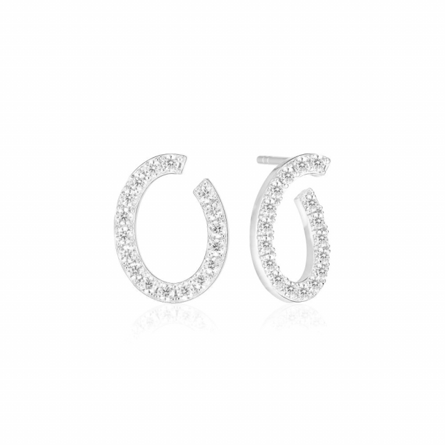 Ellisse Ovale - med vita zirkoner Earring