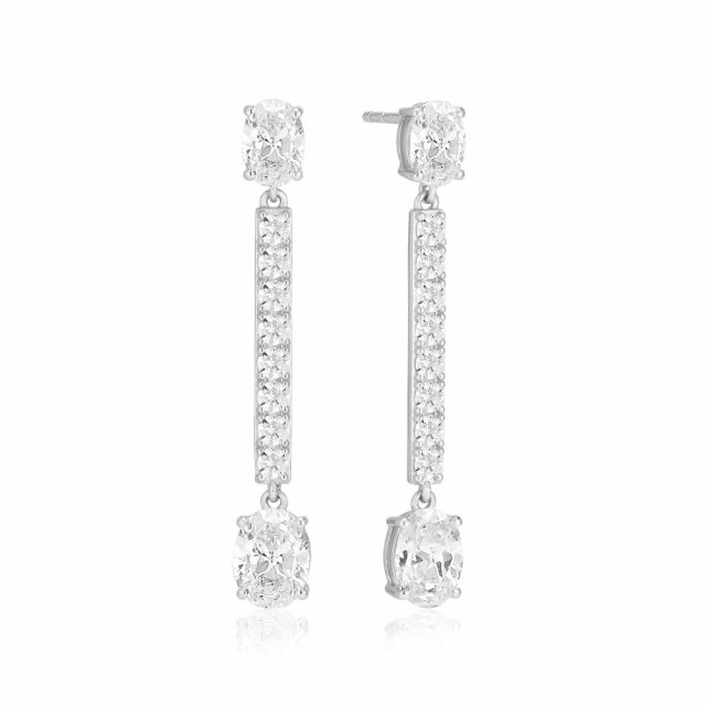 Ellisse Lungo - med vita zirkoner Earring
