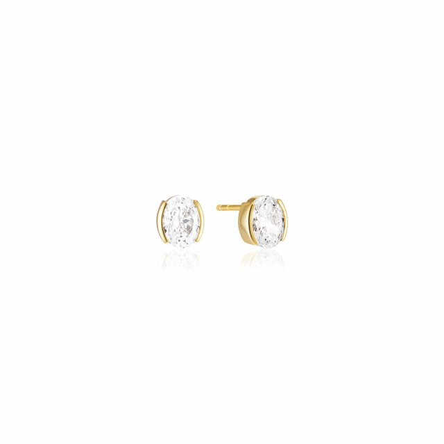 Ellisse Carezza - 18k Goldpläterade, med vita zirkoner Earring