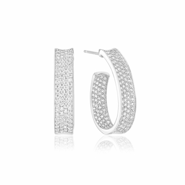 Feline Concavo - med vita zirkoner Earring