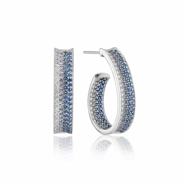 Feline Concavo - med  zirkoner i blå och vit gradient. Earring