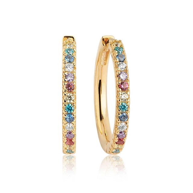 ELLERA GRANDE Earring Multi-coloured Zircons (Gold)