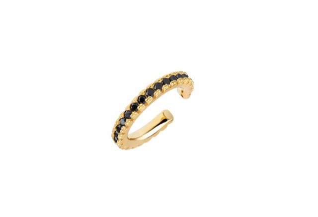 ELLERA PICCOLO EAR CUFF Black Zirkoner (Gold)