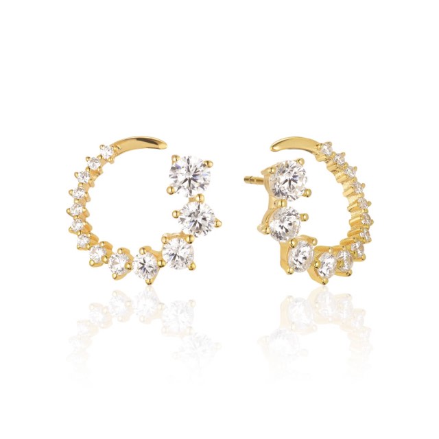 BELLUNO CIRCOLO Earring White Zirkoner (Gold)