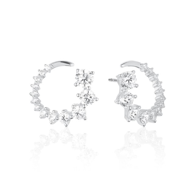 BELLUNO CIRCOLO Earring White Zirkoner (silver)