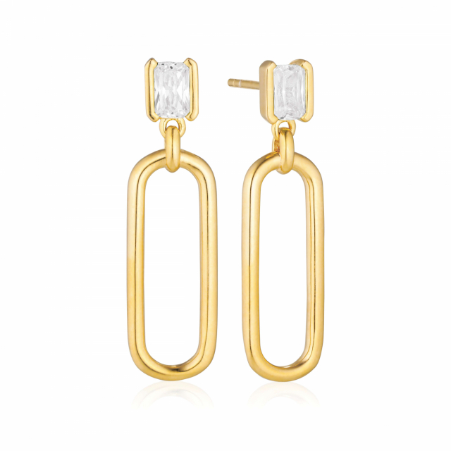 ROCCANOVA LUNGO Earringn Vita Zirkoner Gold