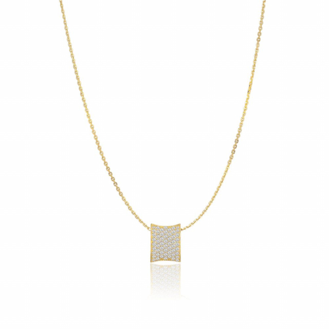 Feline Concavo - 18k Goldpläterad, med vita zirkoner Necklaces