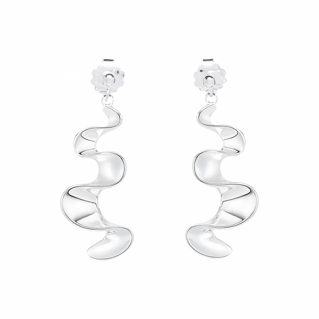 Water Flow Earrings Silver