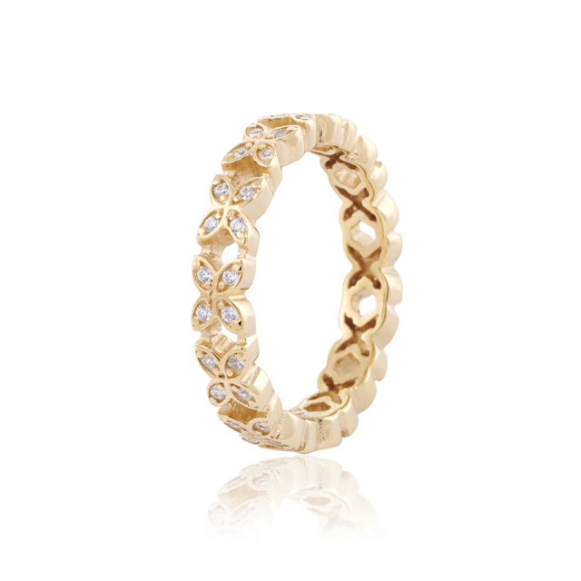 Sparkling ellipse mini Ring Gold