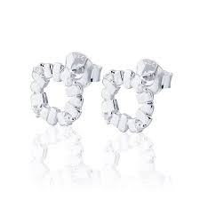 Bricks explosion mini Earrings Silver