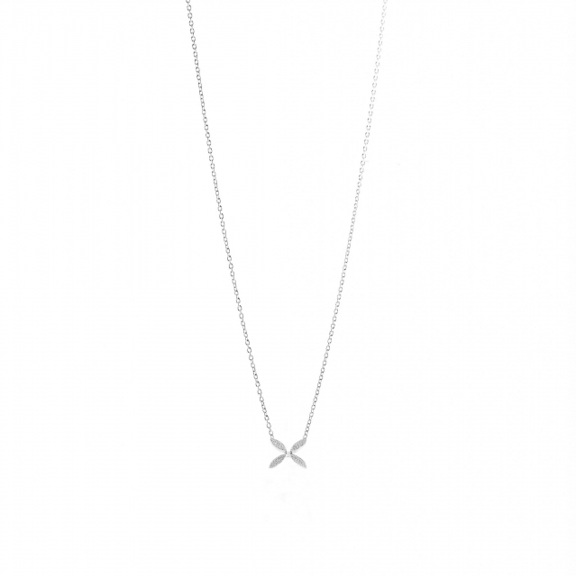 Sparkling ellipse mini Necklace Silver