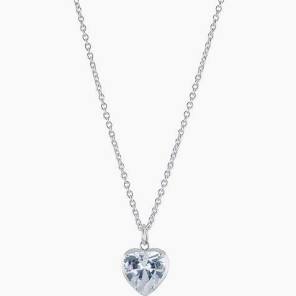 Crazy Diamond Heart Necklace Silver
