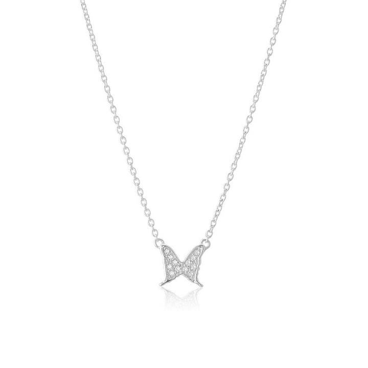 Petite papillion sparkling Necklace Silver in the group Necklaces / Silver Necklaces at SCANDINAVIAN JEWELRY DESIGN (s316CG)