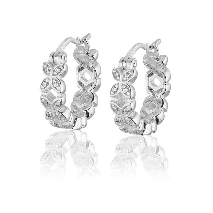 Sparkling ellipse mini Earrings creol Silver in the group Earrings / Silver Earrings at SCANDINAVIAN JEWELRY DESIGN (s323-R)