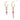 Ellie oval pendant ear Gold mix fuchsia