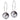 Natural Titanium Round 8 mm, Black diamond Örhänge