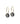 GT Ear Ring 14 mm, Round 8 mm, Black diamond