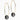 GT Ear Ring 25 mm, Round 8 mm, Black diamond