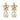 HYDRA SG CRYSTAL / WHITE PEARL Örhängen Guld