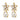 HYDRA SG CRYSTAL / WHITE PEARL Örhängen Guld