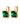 ANA SG EMERALD GREEN Örhänge Guld