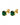 DAZE EMERALD GREEN Örhängen Guld