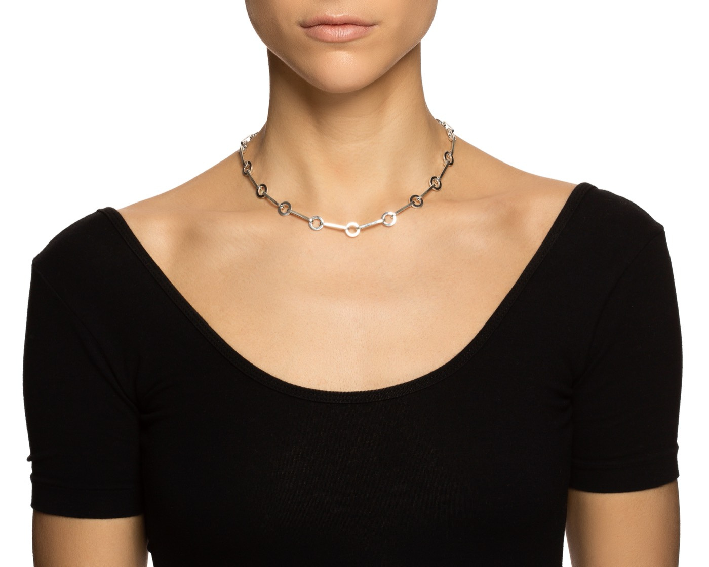 Ring Chain Necklaces Silver