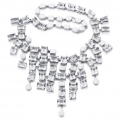 Crystal Rain Collier - Clear Necklaces Silver