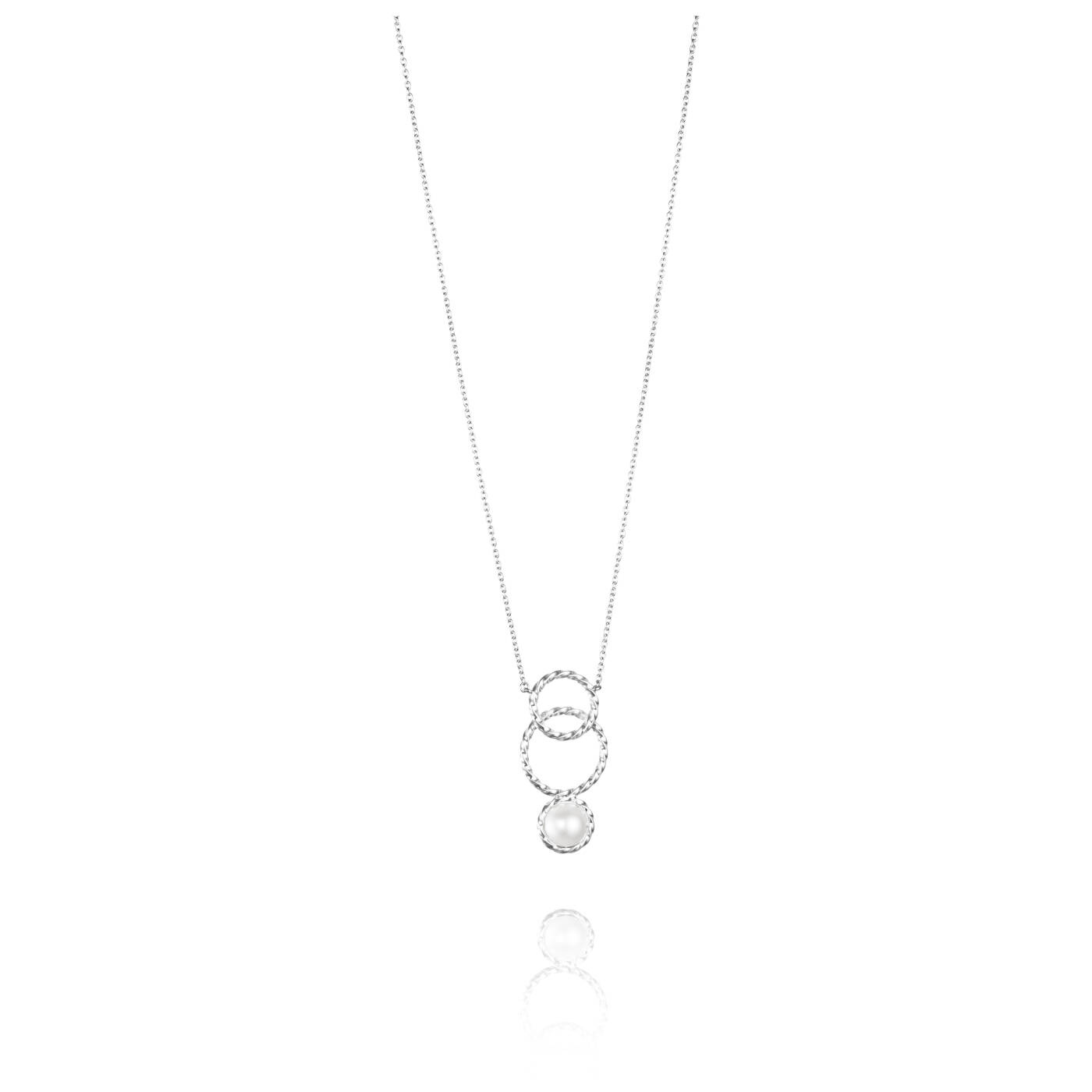 Twisted Orbit - Pearl Necklaces Silver