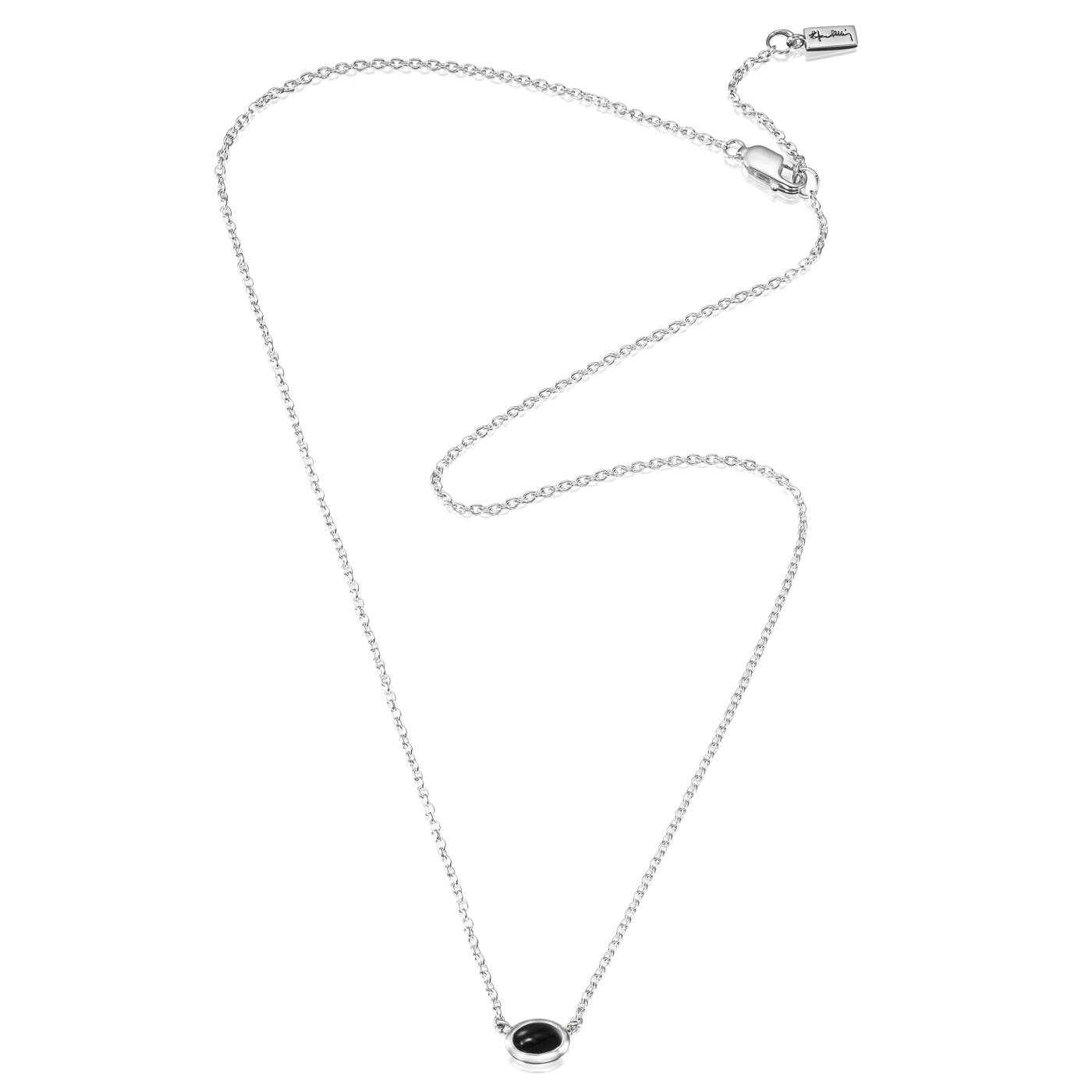 Love Bead Silver - Onyx Necklaces Silver