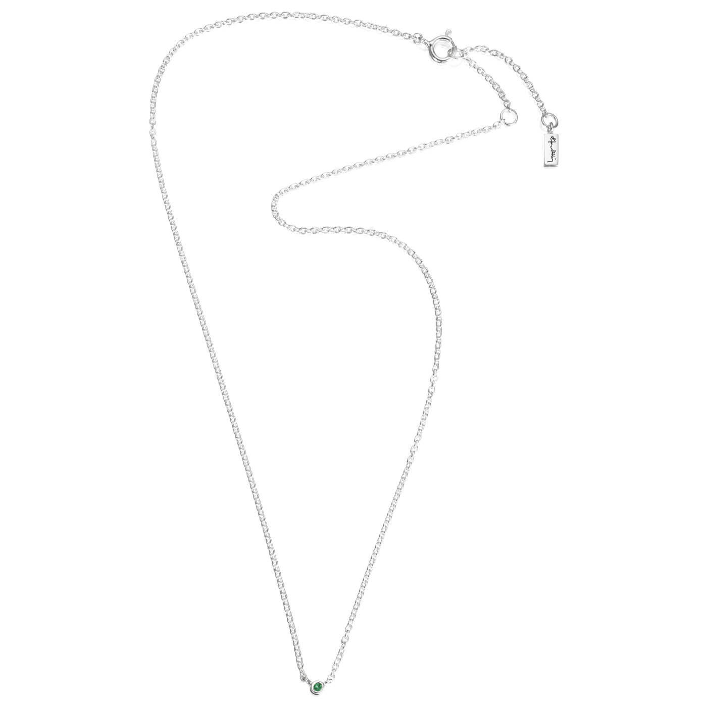 Micro Blink - Green Emerald Necklaces Silver 40-45 cm