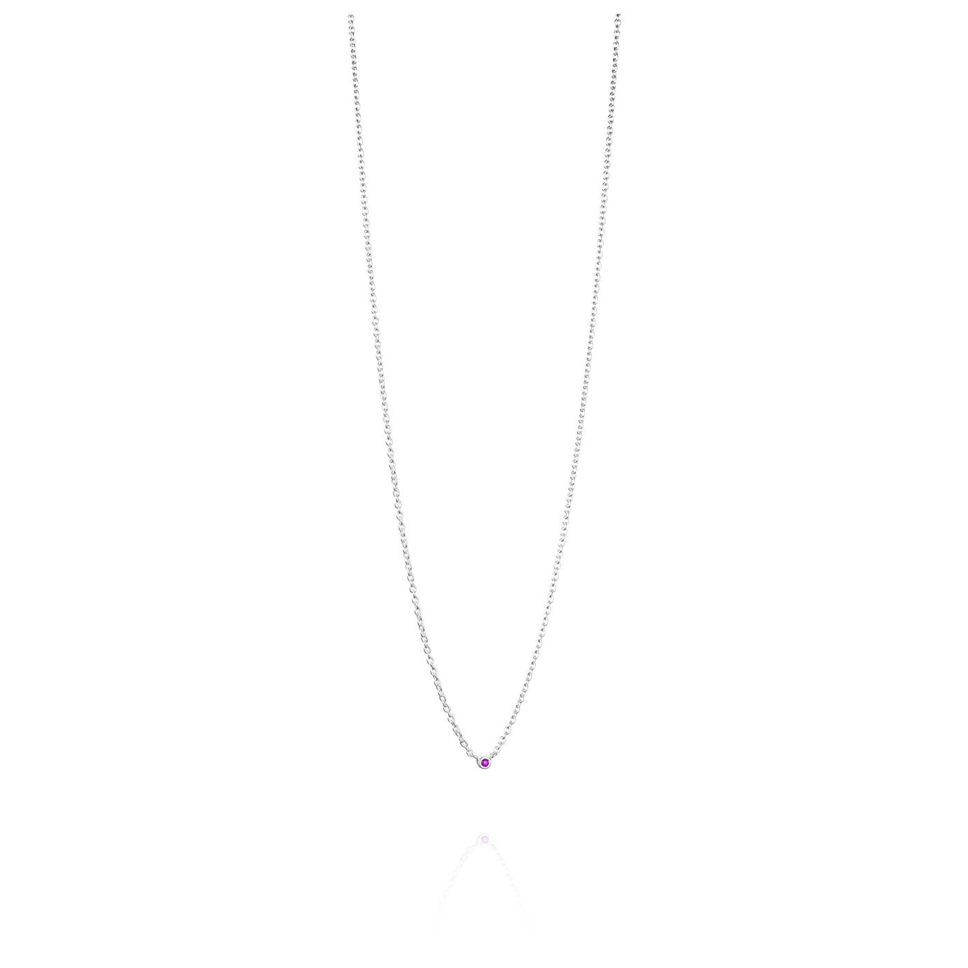 Micro Blink - Pink Sapphire Necklaces Silver 40-45 cm
